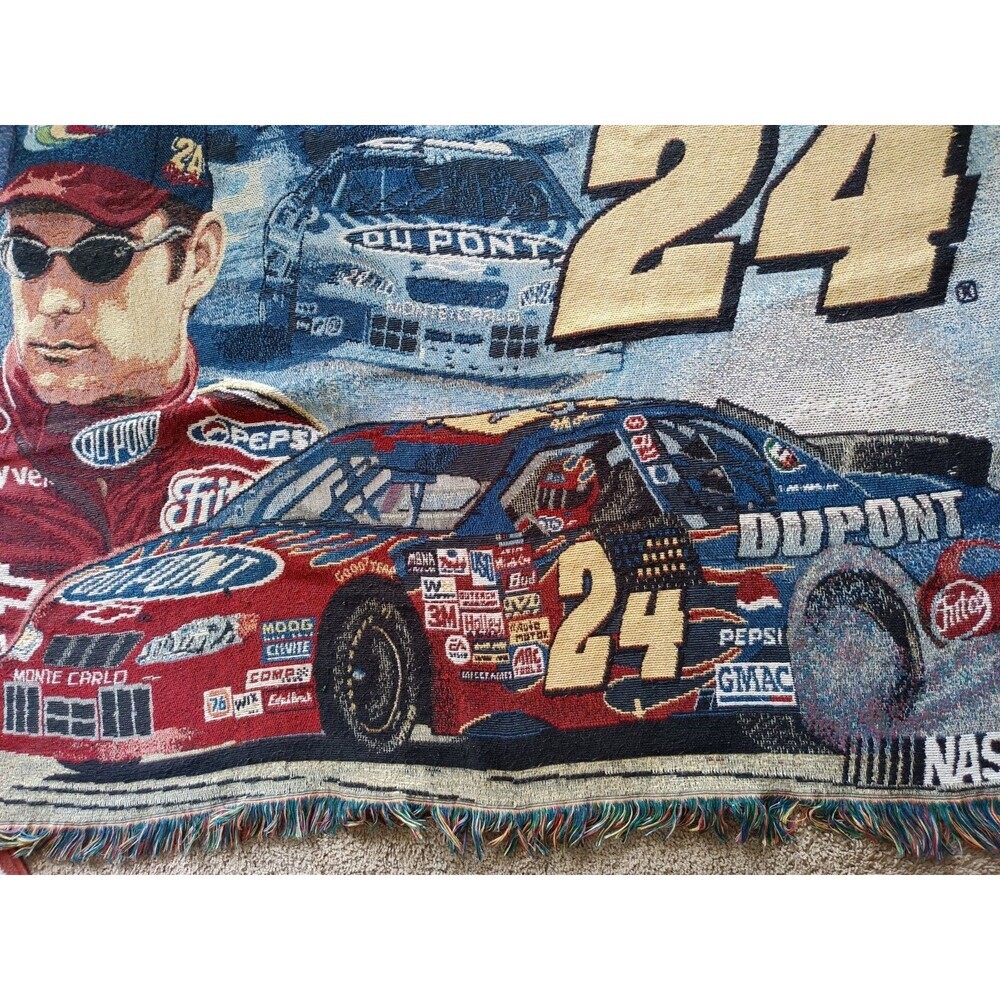 NASCAR Jeff Gordon #24 Racing Throw Blanket Tapestry 56x44 - Picture 3 of 6